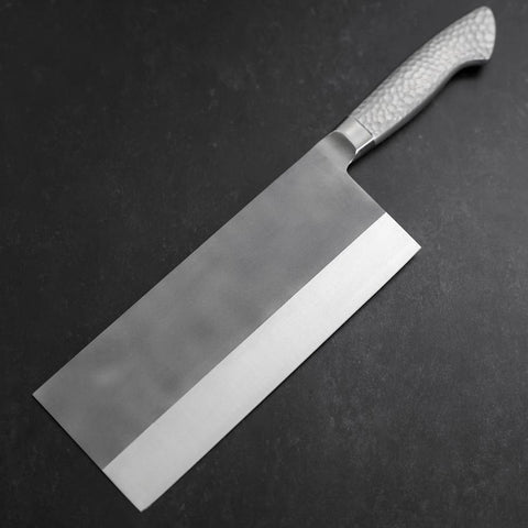 Chinese Cleaver AUS-8 Nashiji Western Stainless Handle 205mm (8.1”)-[Musashi]-[Japanese-Kitchen-Knives]