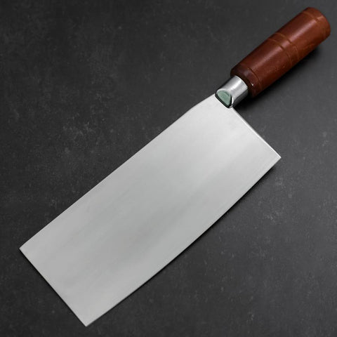 Chinese Cleaver Clad SK Steel Polished Round Handle 205mm (8.1”)-[Musashi]-[Japanese-Kitchen-Knives]