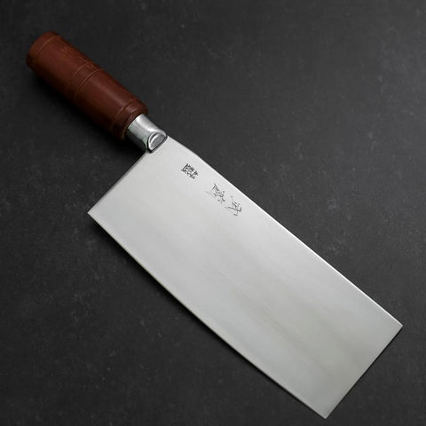 Chinese Cleaver Clad SK Steel Polished Round Handle 205mm (8.1”)-[Musashi]-[Japanese-Kitchen-Knives]