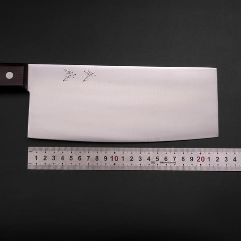 Chinese Cleaver SK Steel Polished Cherry Handle 220mm-[Musashi]-[Japanese-Kitchen-Knives]