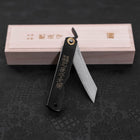 Damascus Black Higonokami Aogami 100mm (3.9”)-[Musashi]-[Japanese-Kitchen-Knives]