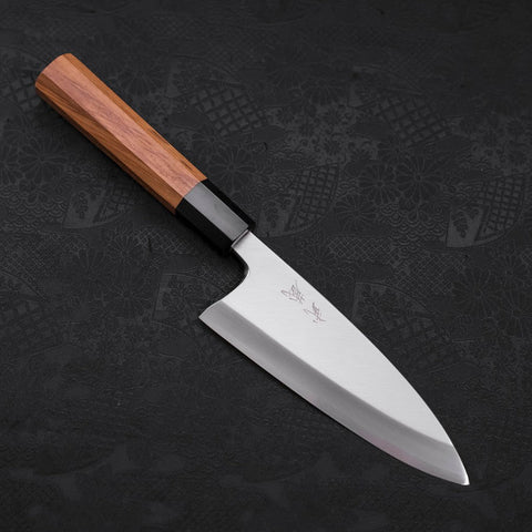 Deba AUS-10 Polished Buffalo Teak Handle 150mm (5.9”)-[Musashi]-[Japanese-Kitchen-Knives]