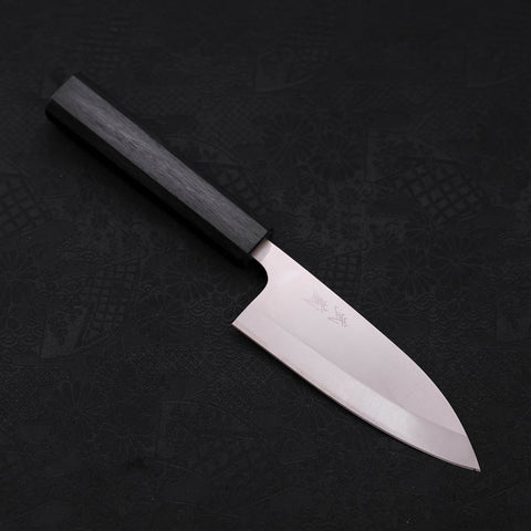 Deba AUS-8 Polished Dark Blue Urushi Handle 120mm (4.7”)-[Musashi]-[Japanese-Kitchen-Knives]