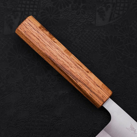 Deba AUS-8 Polished Oak Handle 120mm (4.7”)-[Musashi]-[Japanese-Kitchen-Knives]