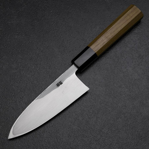 Deba Blue Steel #1 Kasumi Buffalo Teak Handle 135mm (5.3”)-[Musashi]-[Japanese-Kitchen-Knives]