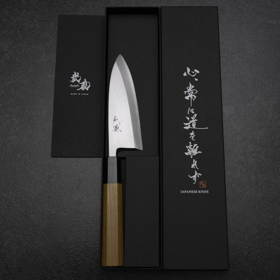 出刃 青鋼一号 本霞仕上げ 水牛朴柄 165mm – MUSASHI