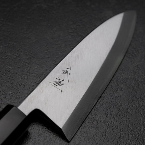 Deba Blue Steel #1 Kasumi Buffalo Teak Handle 135mm-[Musashi]-[Japanese-Kitchen-Knives]