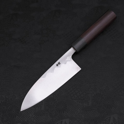 Deba Blue Steel #2 Damascus Shitan Handle 150mm (5.9”)-[Musashi]-[Japanese-Kitchen-Knives]