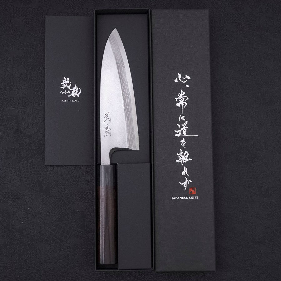 出刃 青紙2号 ダマスカス 紫檀柄 165mm – MUSASHI