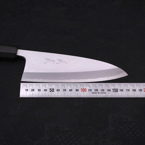Deba Blue Steel #2 Kasumi Buffalo Magnolia Handle 165mm (6.5”)-[Musashi]-[Japanese-Kitchen-Knives]