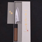 Deba Blue Steel #2 Kasumi Walnut Handle 120mm (4.7”)-[Musashi]-[Japanese-Kitchen-Knives]