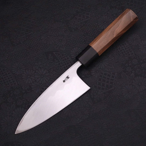 Deba Blue Steel #2 Kasumi Walnut Handle 135mm (5.3”)-[Musashi]-[Japanese-Kitchen-Knives]