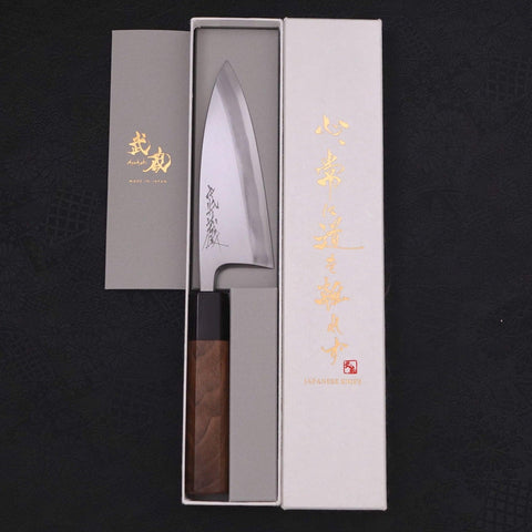 Deba Blue Steel #2 Kasumi Walnut Handle 135mm (5.3”)-[Musashi]-[Japanese-Kitchen-Knives]