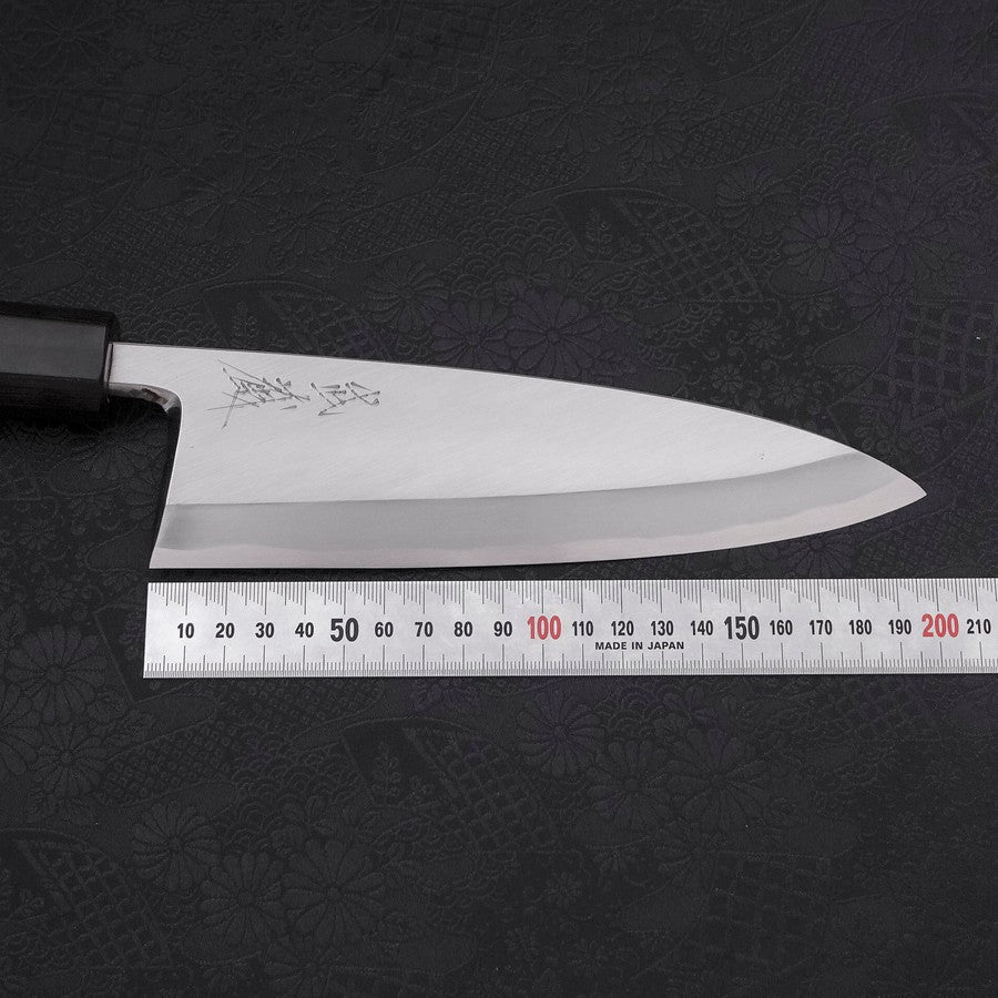 出刃 片刃 青紙2号 磨き 八角クルミ柄 195mm – MUSASHI