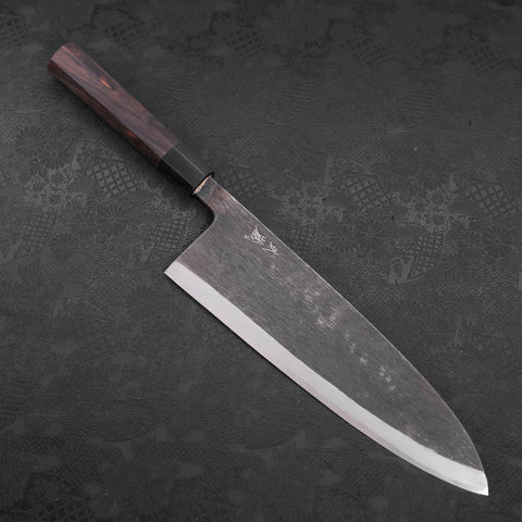 Deba Blue Steel #2 Kurouchi Buffalo Ebony Handle 270mm - Thick (10.6”)-[Musashi]-[Japanese-Kitchen-Knives]