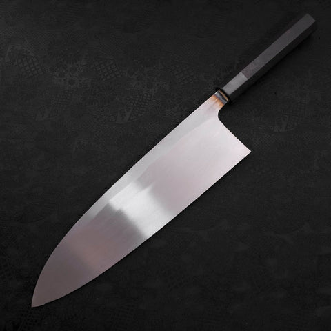 Deba Blue Steel #2 Kurouchi Buffalo Ebony Handle 300mm - Thick (11.8”)-[Musashi]-[Japanese-Kitchen-Knives]