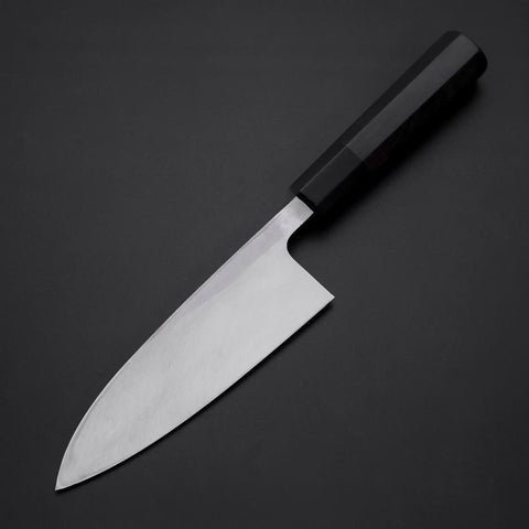 Deba Blue Steel #2 Kurouchi Chokin Dragon Buffalo Ebony Handle 150mm-[Musashi]-[Japanese-Kitchen-Knives]