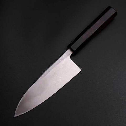 Deba Blue Steel #2 Kurouchi Chokin Sakura-Fuji Buffalo Ebony Handle 170mm-[Musashi]-[Japanese-Kitchen-Knives]