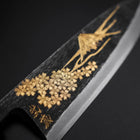 Deba Blue Steel #2 Kurouchi Chokin Sakura-Fuji Buffalo Ebony Handle 170mm-[Musashi]-[Japanese-Kitchen-Knives]