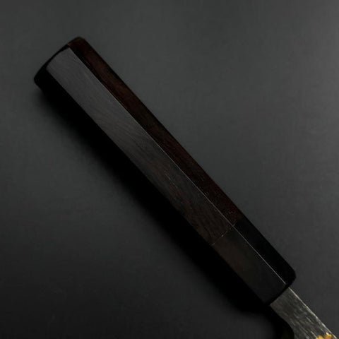Deba Blue Steel #2 Kurouchi Chokin Sakura-Fuji Buffalo Ebony Handle 170mm-[Musashi]-[Japanese-Kitchen-Knives]