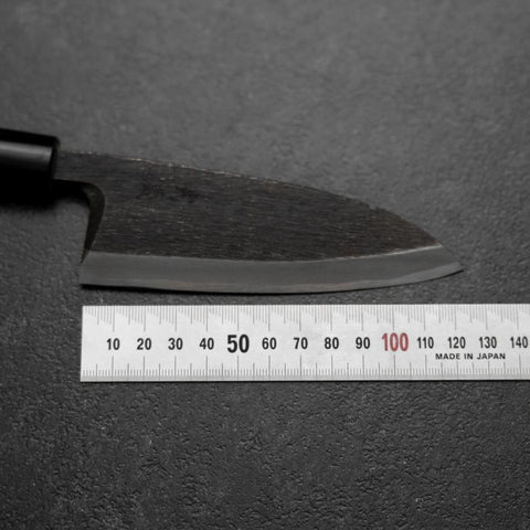 Deba Blue Steel #2 Kurouchi Magnolia Handle 120mm (4.7”)-[Musashi]-[Japanese-Kitchen-Knives]