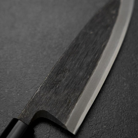 Deba Blue Steel #2 Kurouchi Magnolia Handle 150mm (5.9”)-[Musashi]-[Japanese-Kitchen-Knives]