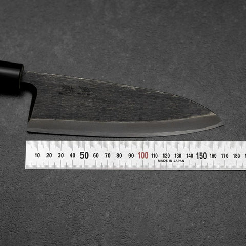 Deba Blue Steel #2 Kurouchi Magnolia Handle 165mm (6.5”)-[Musashi]-[Japanese-Kitchen-Knives]