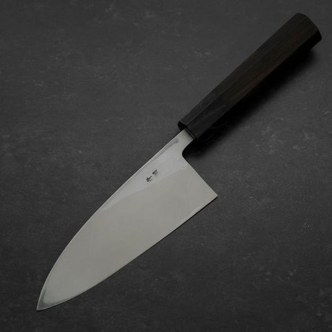 Deba Blue Steel #2 Suminagashi Buffalo Ebony Handle 150mm (5.9”)-[Musashi]-[Japanese-Kitchen-Knives]