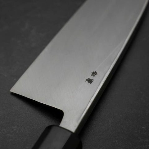 Deba Blue Steel #2 Suminagashi Buffalo Ebony Handle 165mm (6.5”)-[Musashi]-[Japanese-Kitchen-Knives]