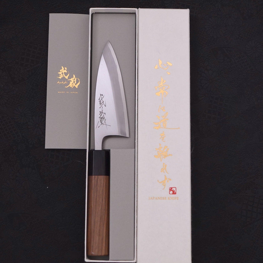 Deba Blue steel #2 Kasumi Walnut Handle 120mm-Blue steel #2-Kasumi-Japanese Handle-[Musashi]-[Japanese-Kitchen-Knives]