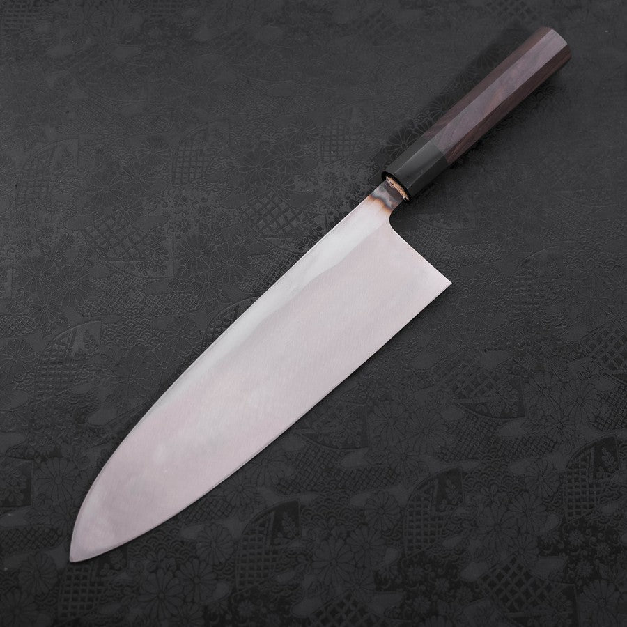 出刃 両刃 青紙2号 黒打 水牛朴木柄 210mm – MUSASHI