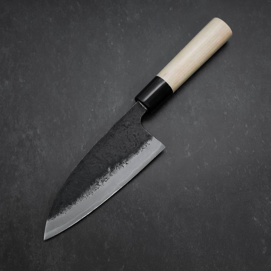 Deba Blue Steel #2 Kurouchi Buffalo Magnolia Handle 170mm-[Musashi]-[Japanese-Kitchen-Knives]
