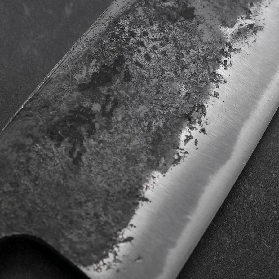 Deba Blue Steel #2 Kurouchi Buffalo Magnolia Handle 170mm-[Musashi]-[Japanese-Kitchen-Knives]