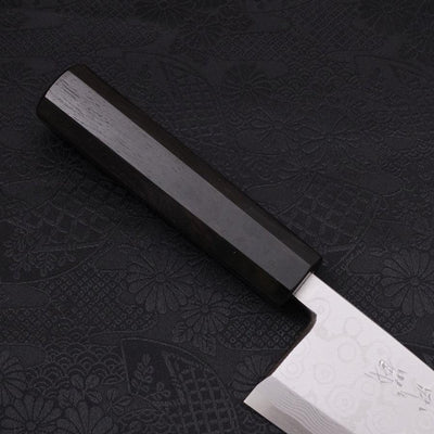 Deba Blue steel #2 Suminagashi Buffalo Ebony Handle 150mm-Blue steel #2-Damascus-Japanese Handle-[Musashi]-[Japanese-Kitchen-Knives]