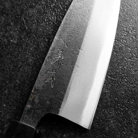 Deba Double Bevel Blue Steel #2 Kurouchi Shitan Handle 150mm-[Musashi]-[Japanese-Kitchen-Knives]