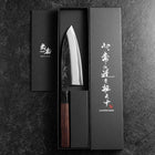 Deba Double Bevel Blue Steel #2 Kurouchi Shitan Handle 150mm-[Musashi]-[Japanese-Kitchen-Knives]