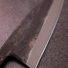 Deba Double Bevel White Steel #2 Kurouchi Buffalo Ebony Handle 165mm (6.5”)-[Musashi]-[Japanese-Kitchen-Knives]