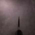 Deba Double Bevel White Steel #2 Kurouchi Buffalo Ebony Handle 165mm-[Musashi]-[Japanese-Kitchen-Knives]