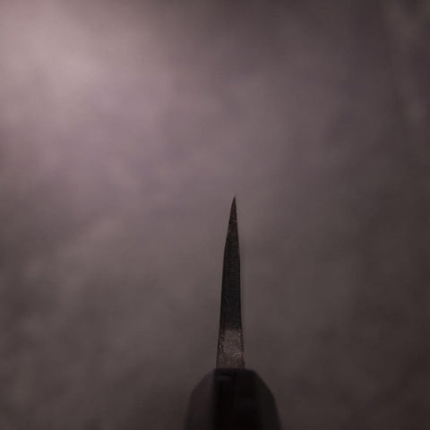 Deba Double Bevel White Steel #2 Kurouchi Buffalo Ebony Handle 165mm-[Musashi]-[Japanese-Kitchen-Knives]