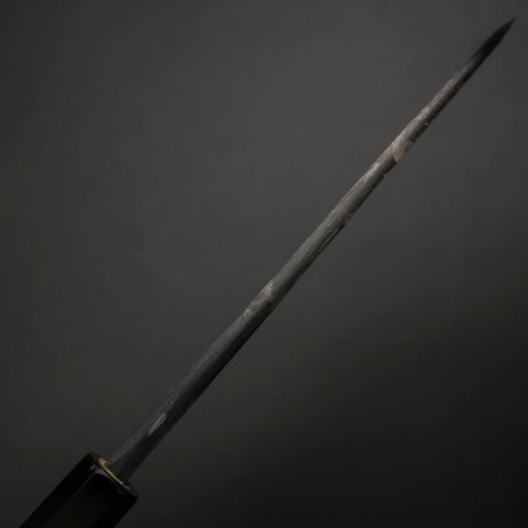 Deba Double Bevel White Steel #2 Kurouchi Buffalo Magnolia Handle 180mm-[Musashi]-[Japanese-Kitchen-Knives]