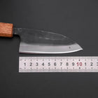 Deba Double Bevel White Steel #2 Kurouchi Oak Handle 105mm (4.1”)-[Musashi]-[Japanese-Kitchen-Knives]