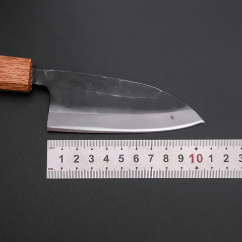 Deba Double Bevel White Steel #2 Kurouchi Oak Handle 105mm (4.1”)-[Musashi]-[Japanese-Kitchen-Knives]