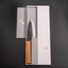 Deba Double Bevel White Steel #2 Kurouchi Oak Handle 105mm (4.1”)-[Musashi]-[Japanese-Kitchen-Knives]