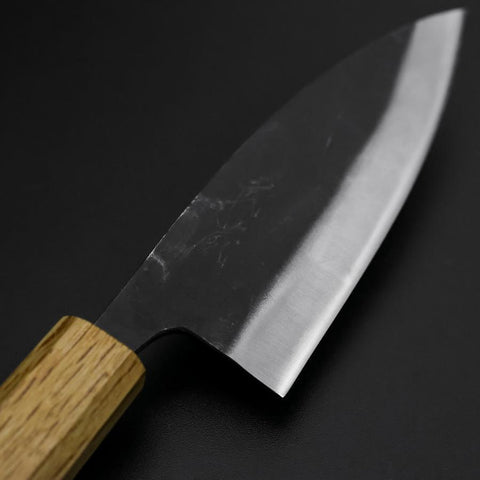 Deba Double Bevel White Steel #2 Kurouchi Oak Handle 130mm-[Musashi]-[Japanese-Kitchen-Knives]