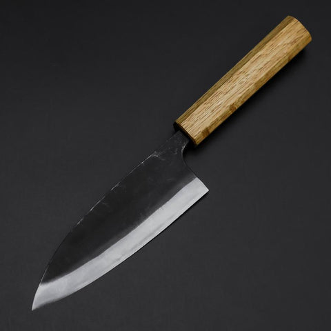 Deba Double Bevel White Steel #2 Kurouchi Oak Handle 150mm (5.9”)-[Musashi]-[Japanese-Kitchen-Knives]