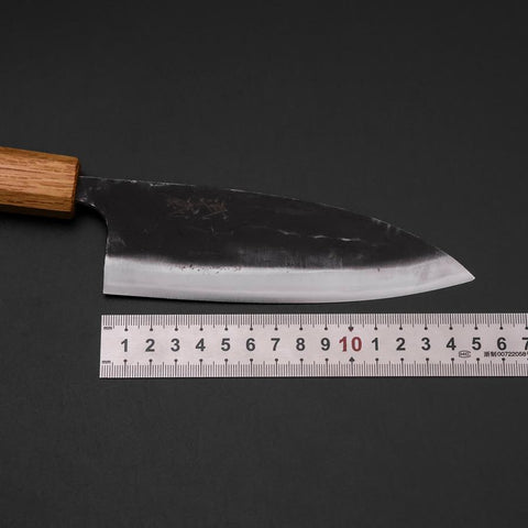 Deba Double Bevel White Steel #2 Kurouchi Oak Handle 150mm-[Musashi]-[Japanese-Kitchen-Knives]