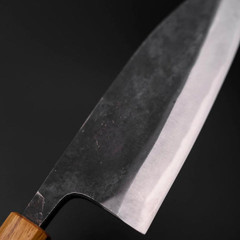 Deba Double Bevel White Steel #2 Kurouchi Oak Handle 180mm (7”)-[Musashi]-[Japanese-Kitchen-Knives]