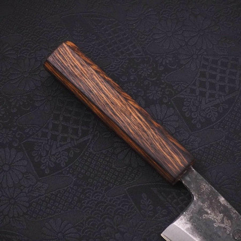 Deba Double Bevel White Steel #2 Kurouchi Sumi Urushi Handle 105mm (4.1”)-[Musashi]-[Japanese-Kitchen-Knives]