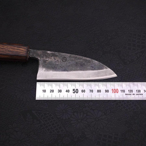 Deba Double Bevel White Steel #2 Kurouchi Sumi Urushi Handle 105mm (4.1”)-[Musashi]-[Japanese-Kitchen-Knives]