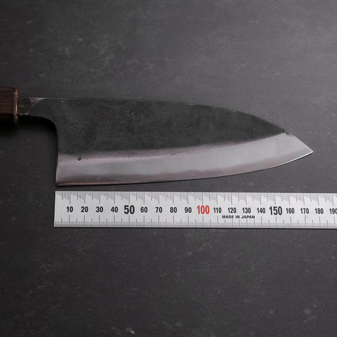 Deba Double Bevel White Steel #2 Kurouchi Sumi Urushi Handle 180mm (7”)-[Musashi]-[Japanese-Kitchen-Knives]